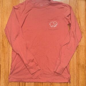 Ivory Ella Long Sleeve Tee | Women’s Small | Mauve Elephant Graphic